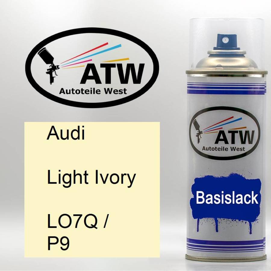 Audi, Light Ivory, LO7Q / P9: 400ml Sprühdose, von ATW Autoteile West.